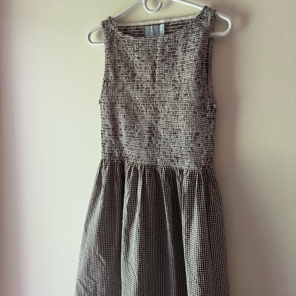 Hill House Cosima Nap Dress Chocolate Gingham Medium